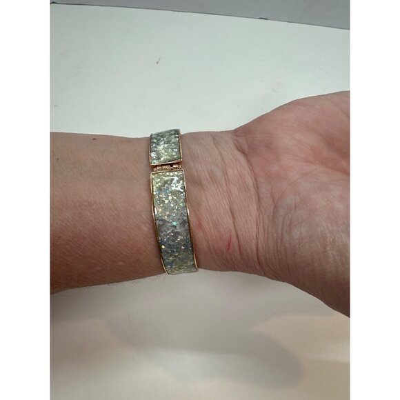 Celestial Clamp Bracelet- Gold Tone- 2.5 inches in Diameter- Moon, Stars, Cresce - Picture 3 of 4